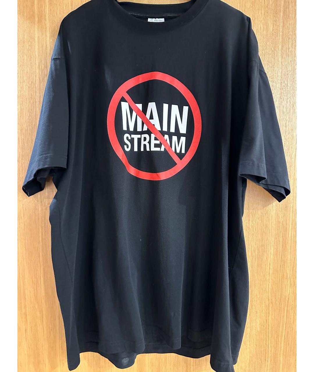 VETEMENTS Черная хлопковая футболка, фото 2