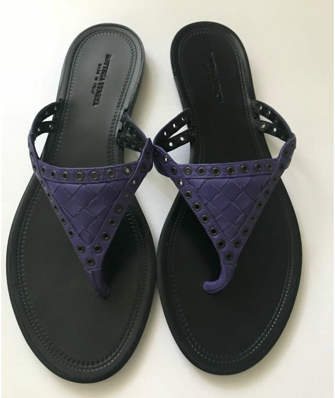 BOTTEGA VENETA Фиолетовые кожаные сандалии, фото 4