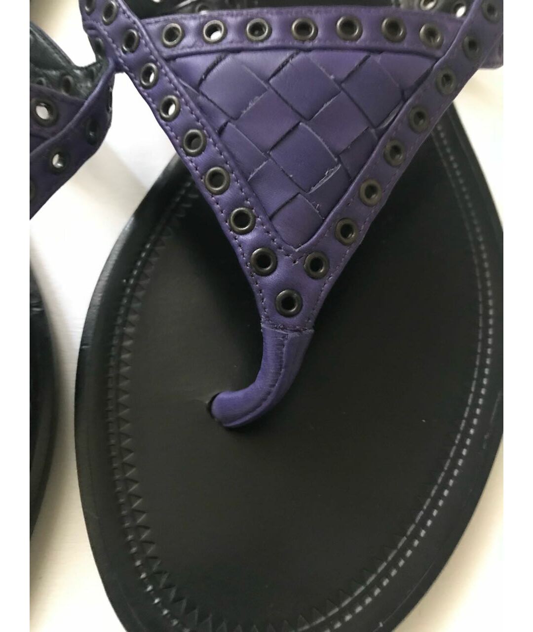 BOTTEGA VENETA Фиолетовые кожаные сандалии, фото 2