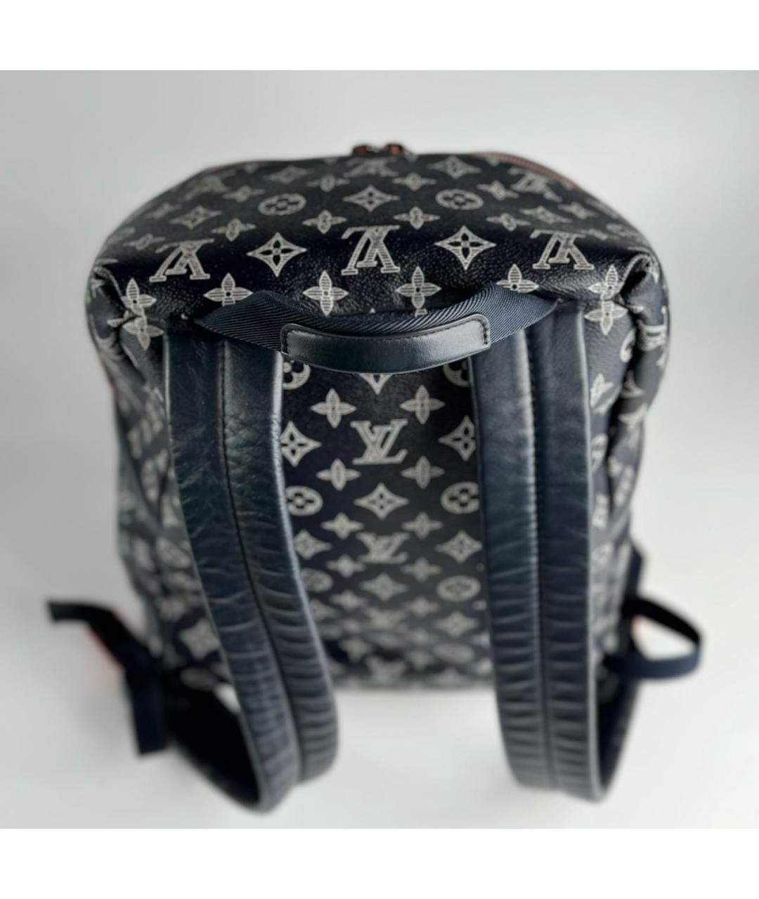 LOUIS VUITTON PRE-OWNED Темно-синий кожаный рюкзак, фото 4
