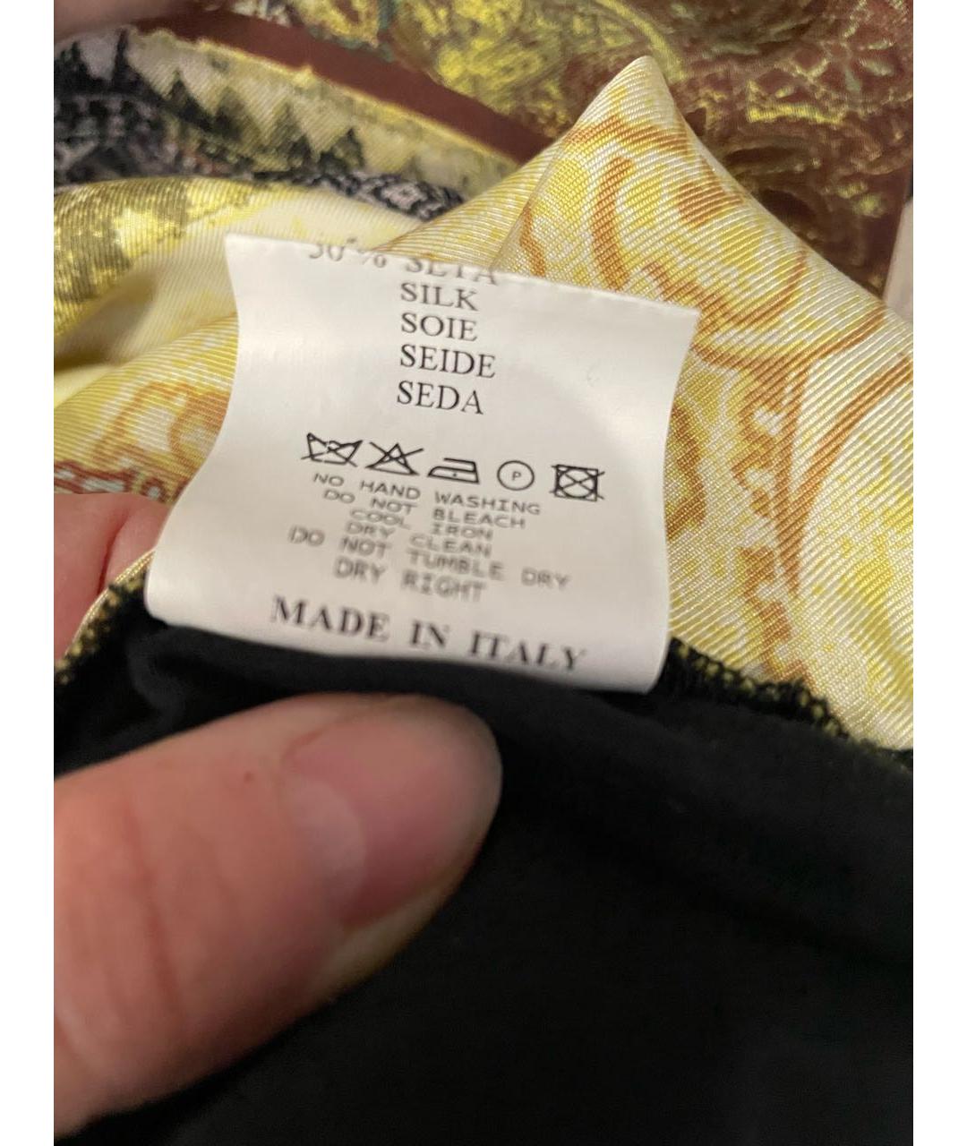 ETRO Желтая шелковая футболка, фото 6