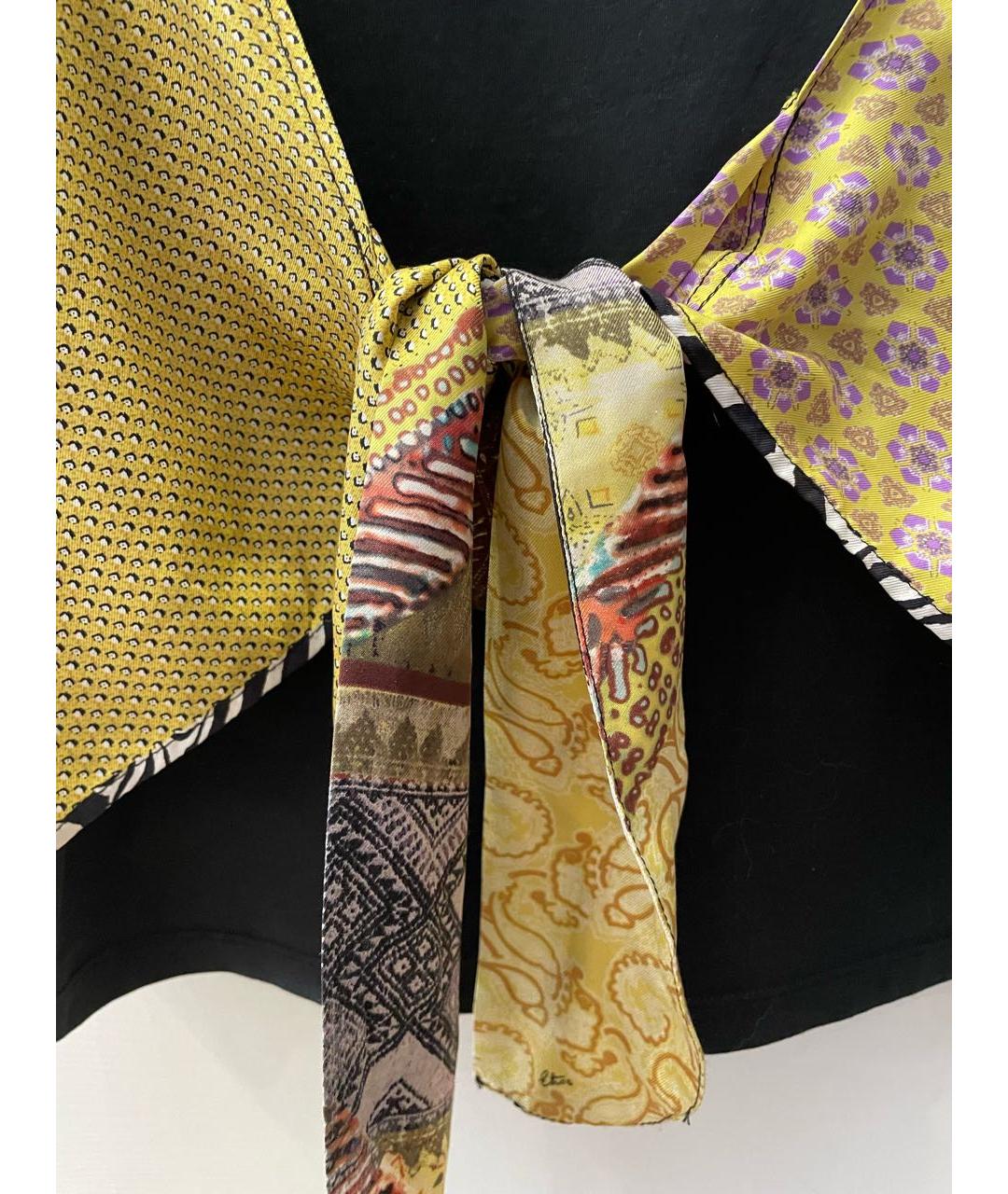 ETRO Желтая шелковая футболка, фото 7