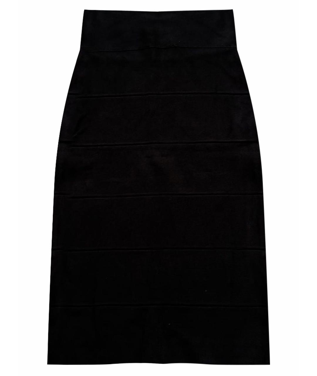 BCBG MAXAZRIA Черная вискозная юбка миди, фото 1