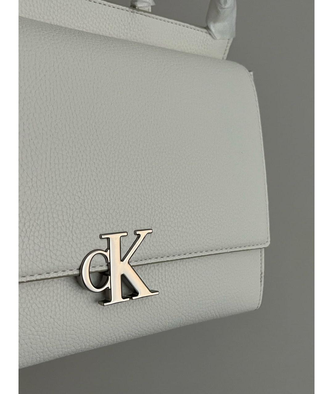 CALVIN KLEIN Белая сумка тоут из искусственной кожи, фото 3