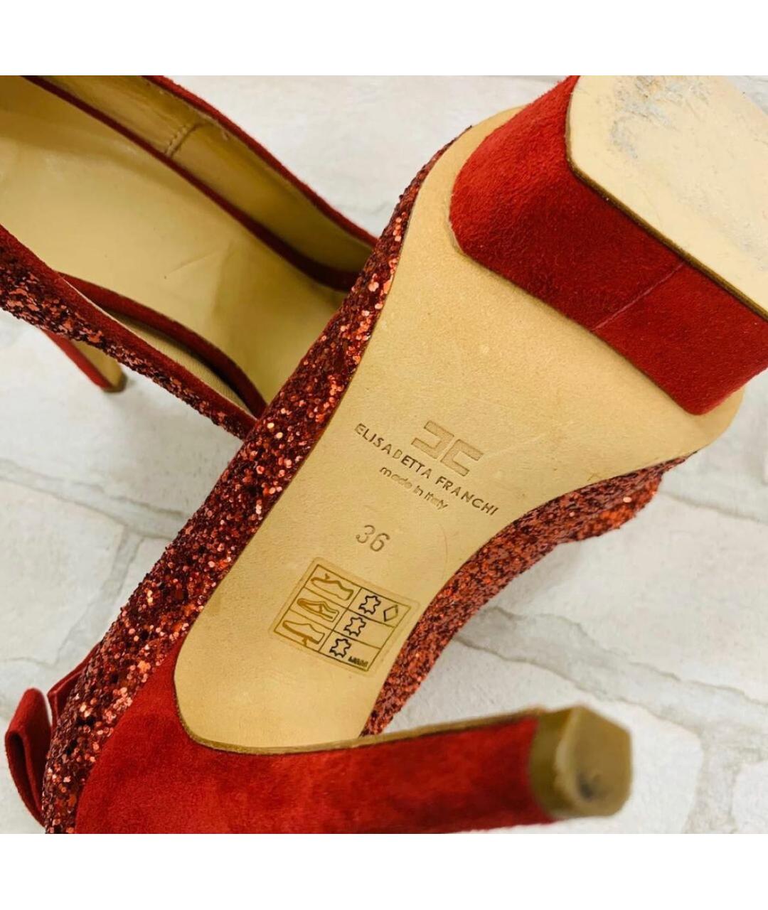 ELISABETTA FRANCHI Бордовые замшевые туфли, фото 8