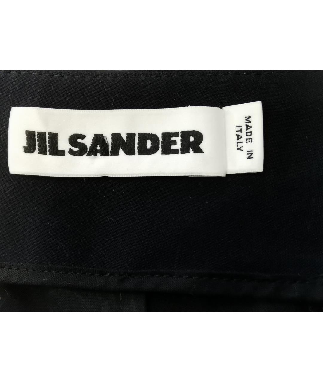 JIL SANDER Черные шерстяные брюки узкие, фото 3
