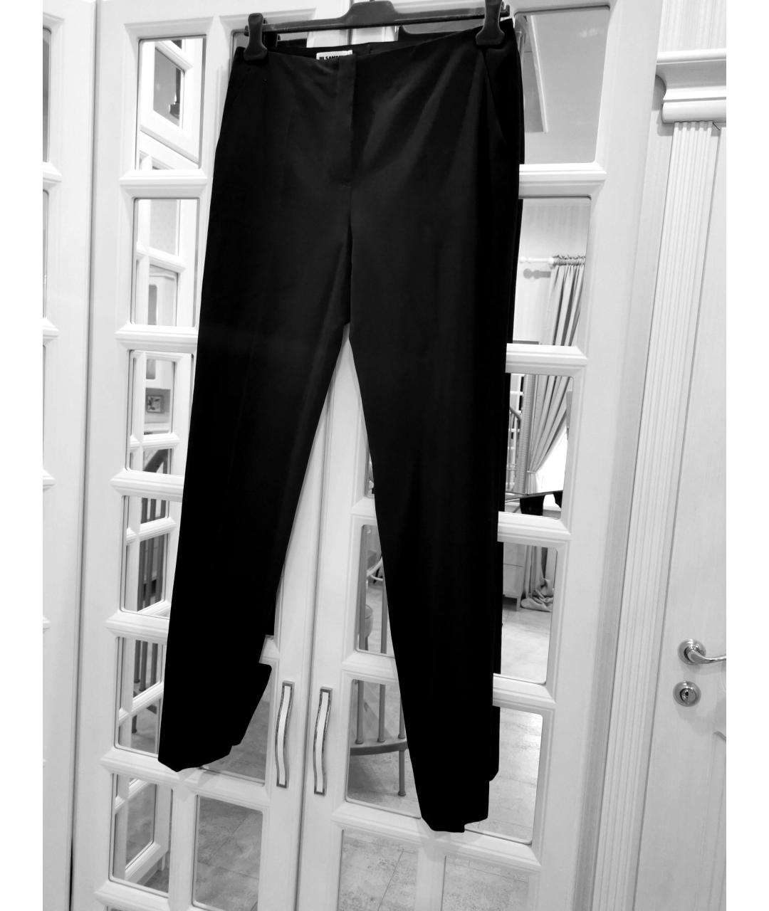 JIL SANDER Черные шерстяные брюки узкие, фото 9