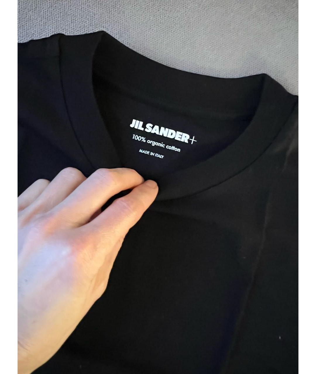 JIL SANDER Черная хлопковая футболка, фото 6