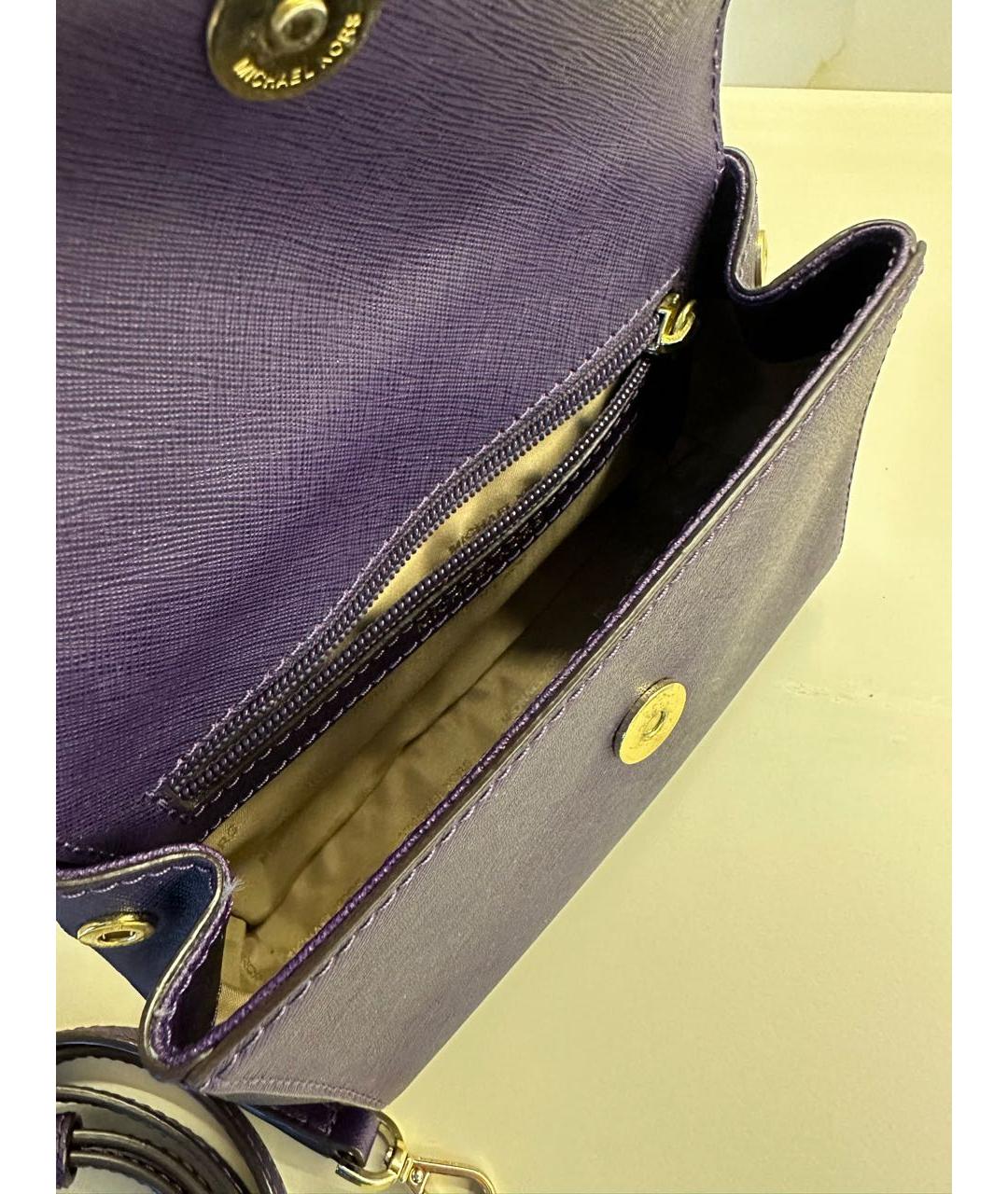 MICHAEL KORS Фиолетовая сумка через плечо из искусственной кожи, фото 4