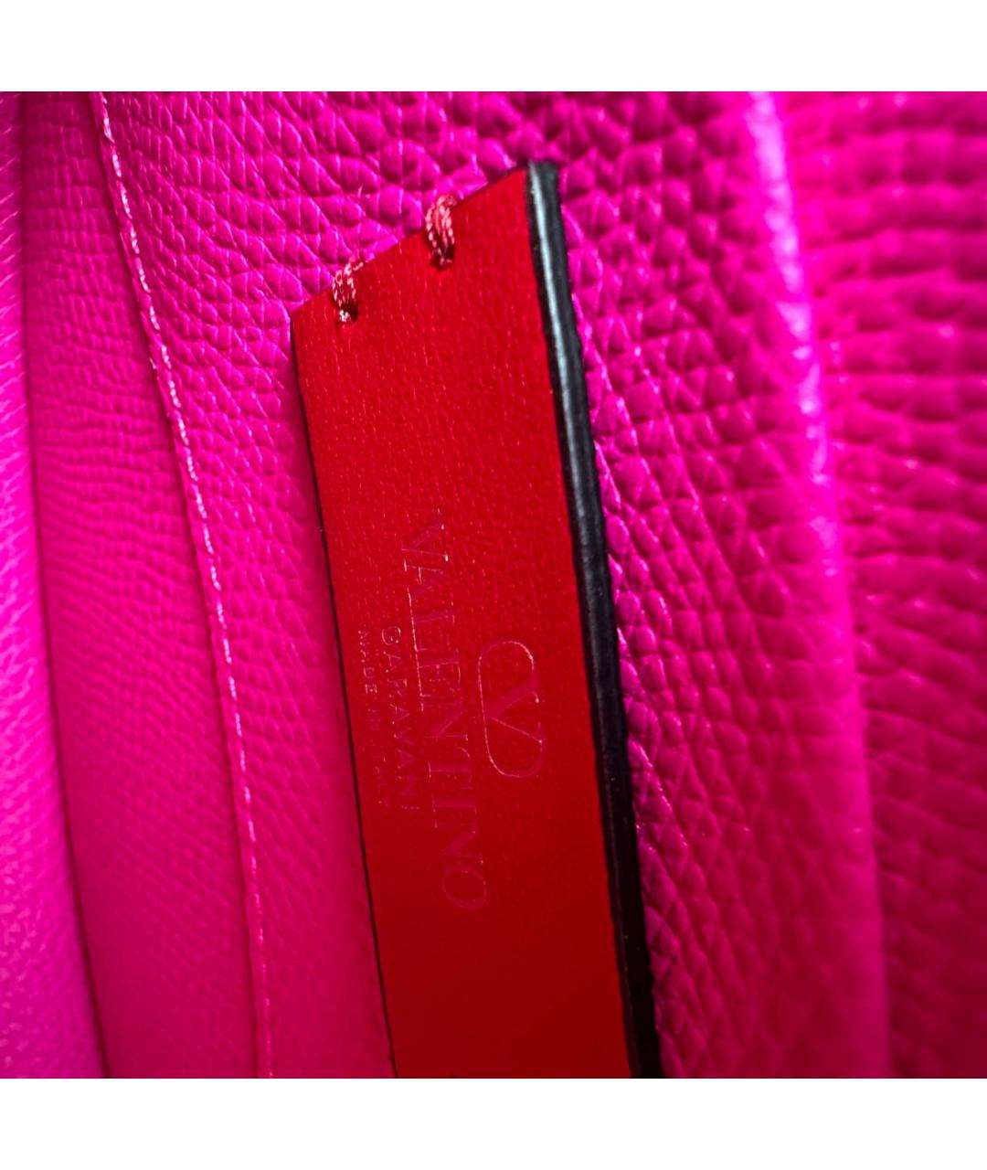 VALENTINO Розовая кожаная сумка с короткими ручками, фото 8