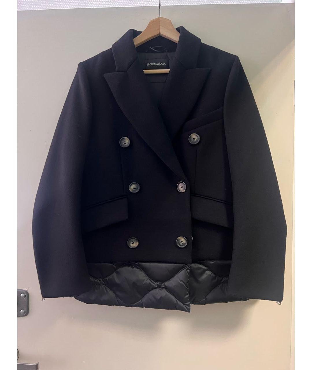 SPORTMAX Черное шерстяное пальто, фото 8