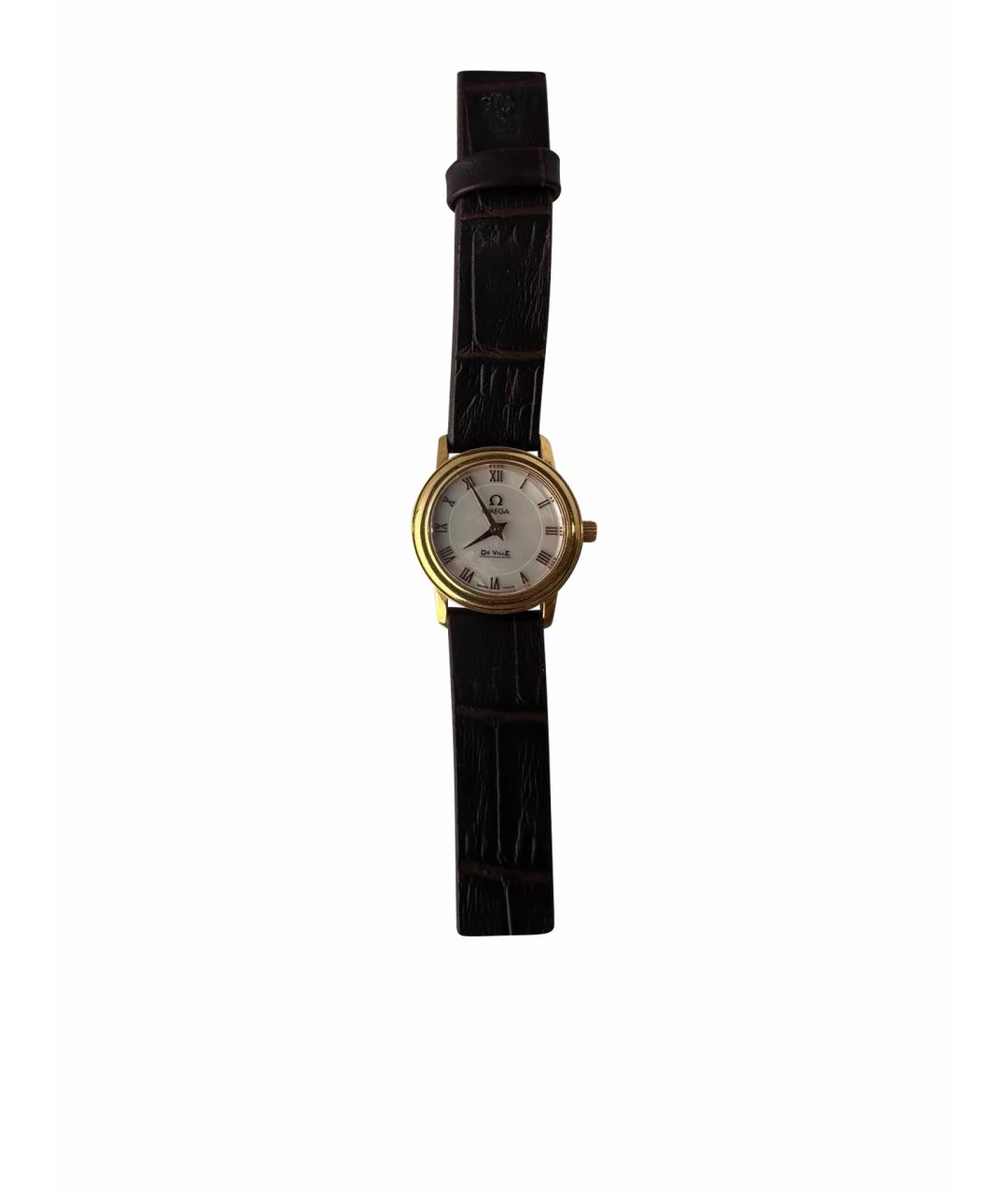 OMEGA Белые часы из желтого золота, фото 1