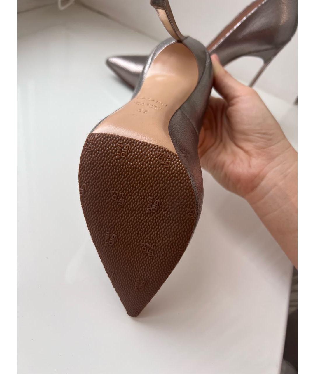 CASADEI Серебряные кожаные туфли, фото 5