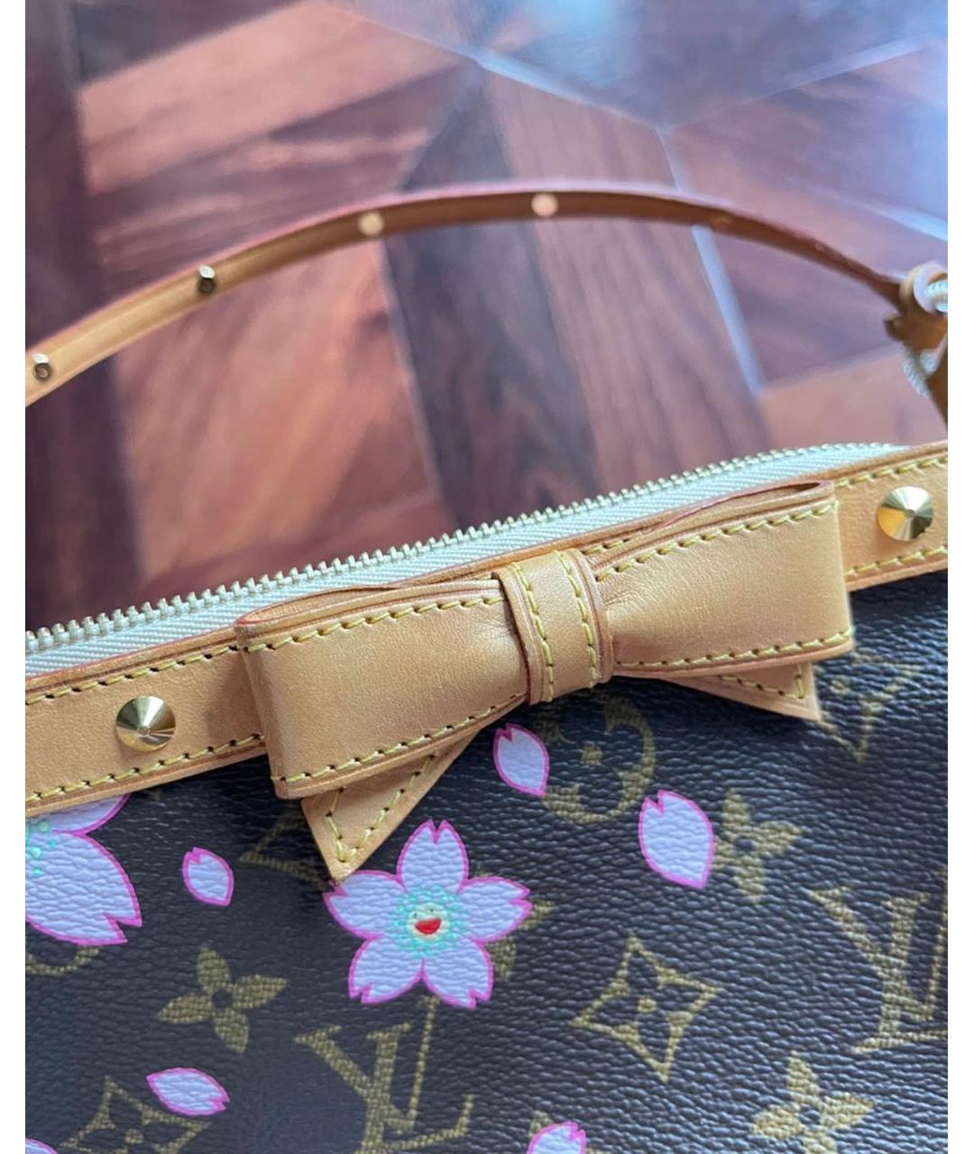 LOUIS VUITTON Коричневая кожаная сумка с короткими ручками, фото 3