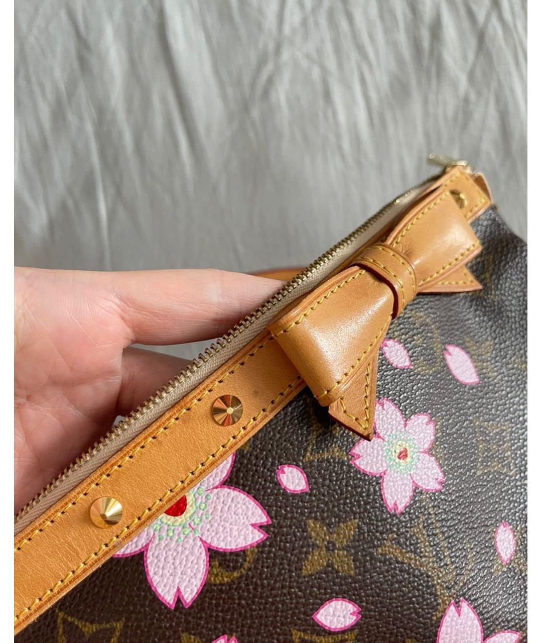 LOUIS VUITTON Коричневая кожаная сумка с короткими ручками, фото 8