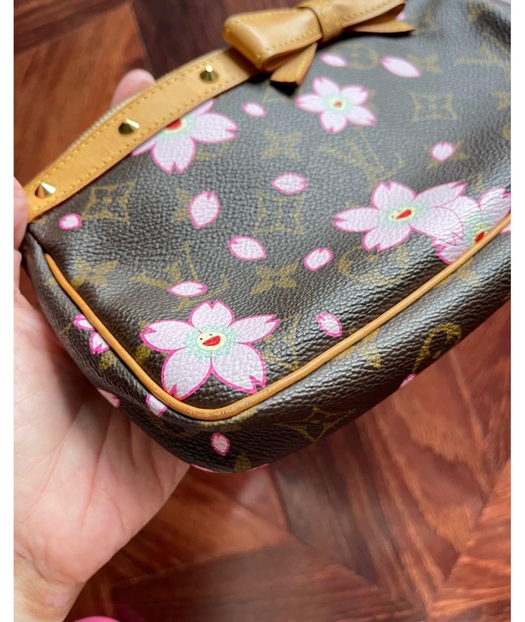 LOUIS VUITTON Коричневая кожаная сумка с короткими ручками, фото 5