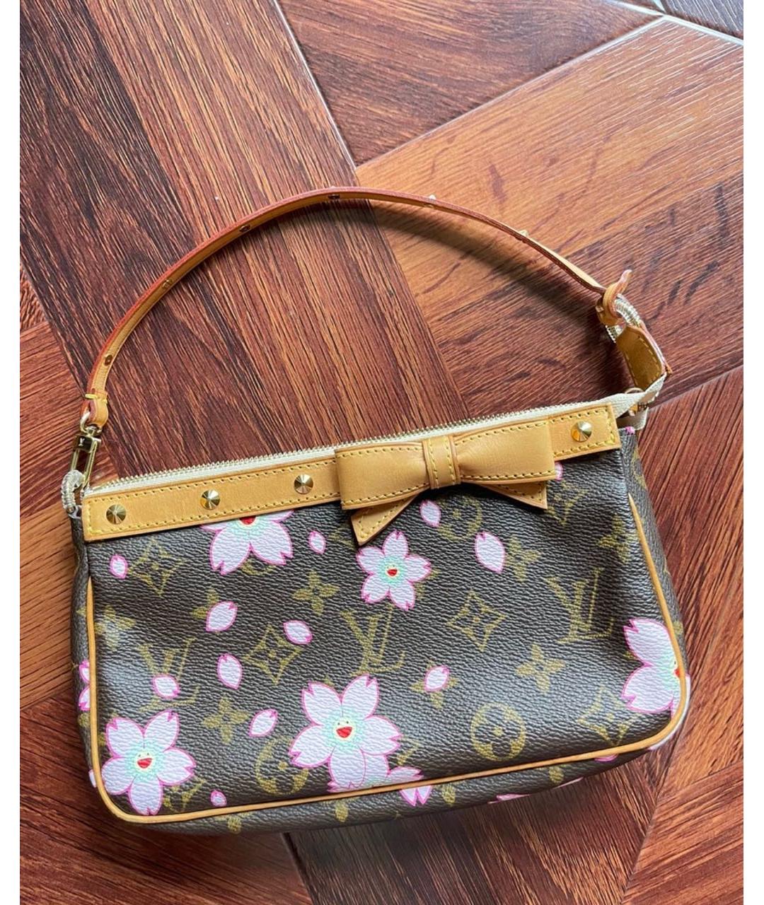 LOUIS VUITTON Коричневая кожаная сумка с короткими ручками, фото 2