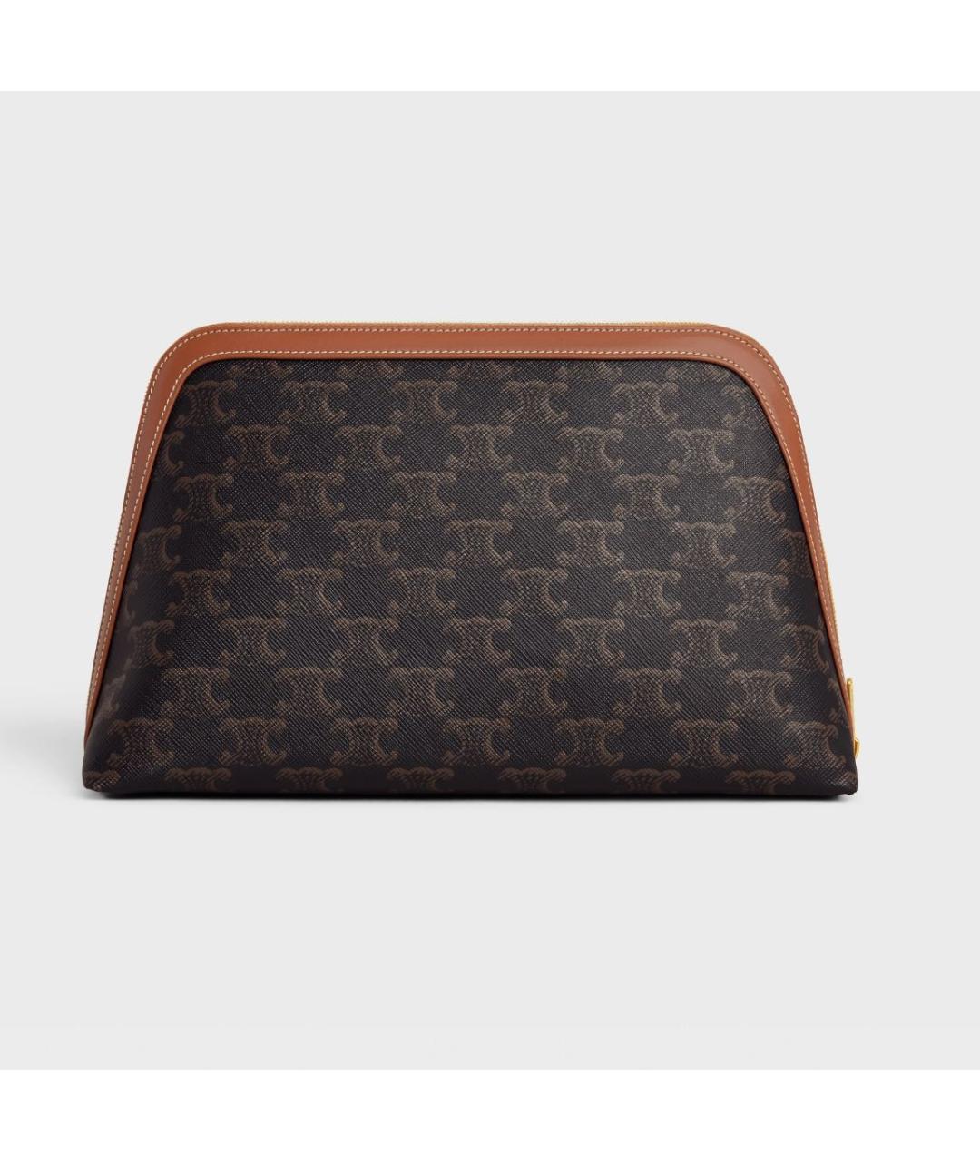 CELINE Коричневая кожаная косметичка, фото 3