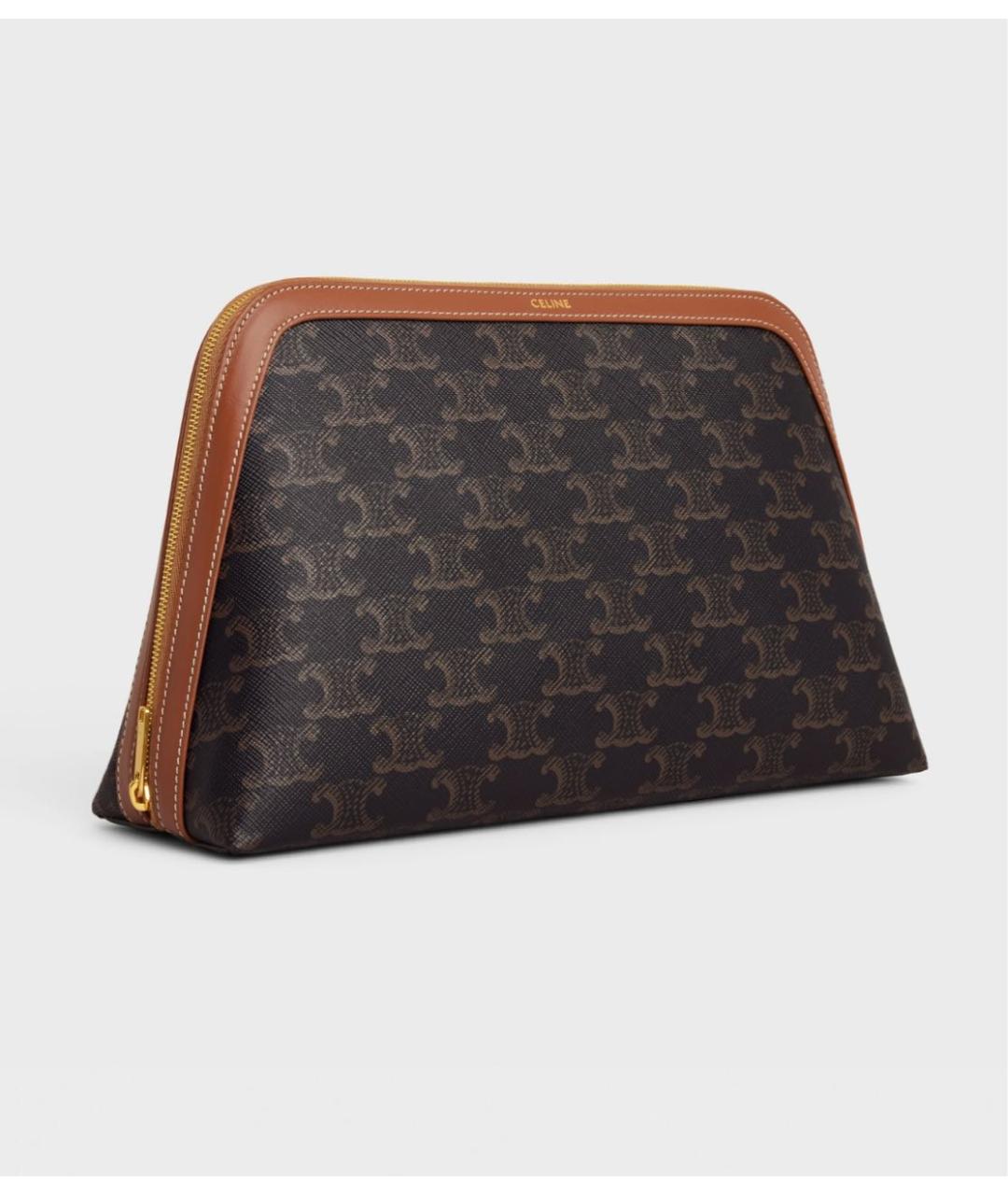 CELINE Коричневая кожаная косметичка, фото 2