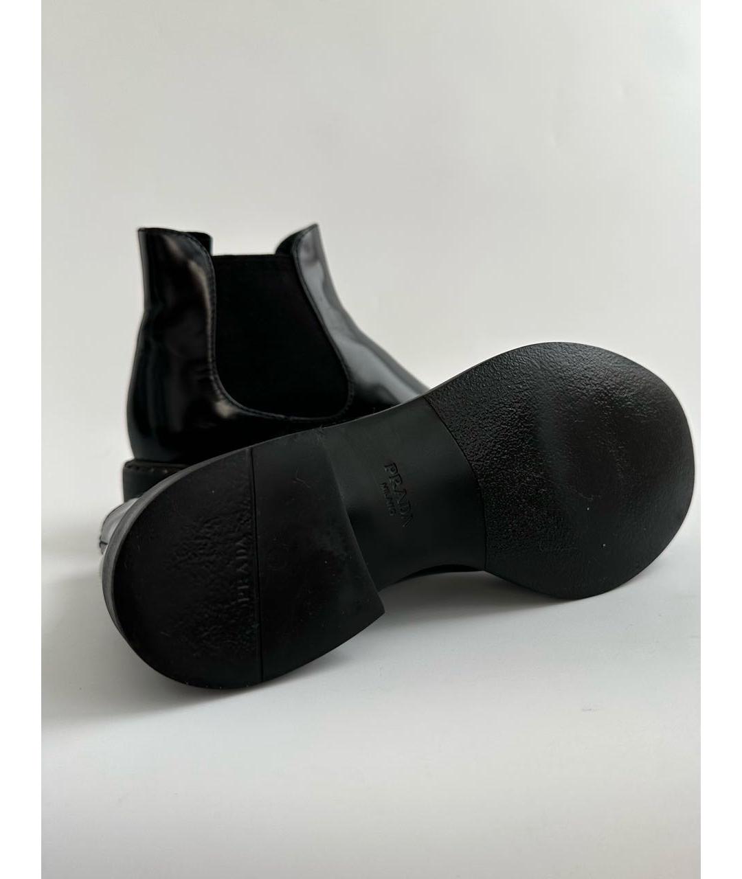 PRADA Черные кожаные ботинки, фото 5