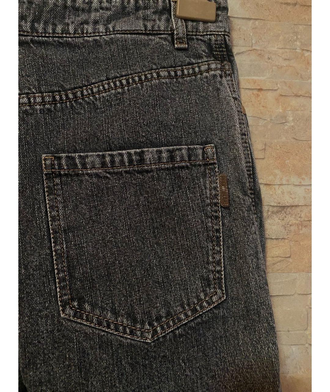 BRUNELLO CUCINELLI Серые хлопковые джинсы слим, фото 8