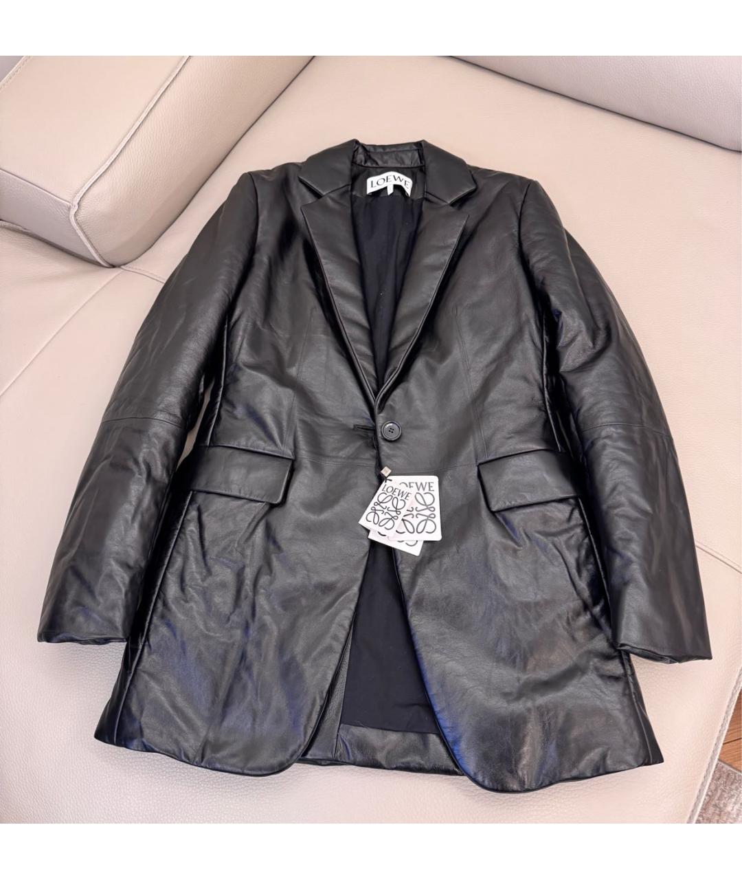 LOEWE Черный кожаный жакет/пиджак, фото 4