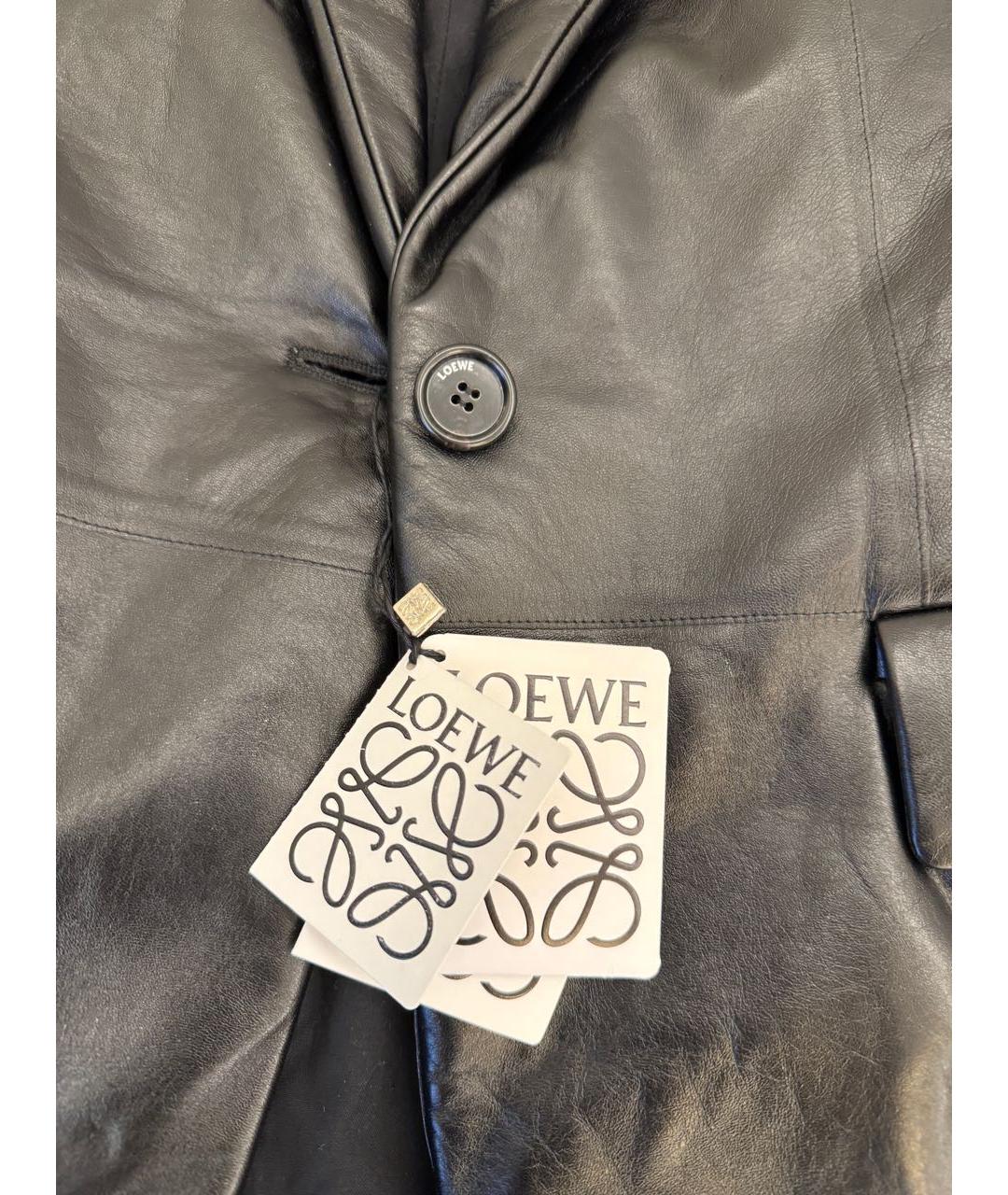 LOEWE Черный кожаный жакет/пиджак, фото 5