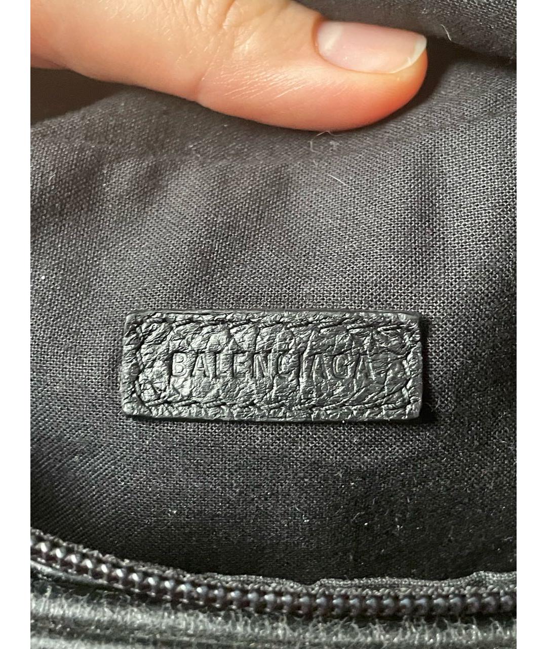 BALENCIAGA Черная кожаная поясная сумка, фото 5