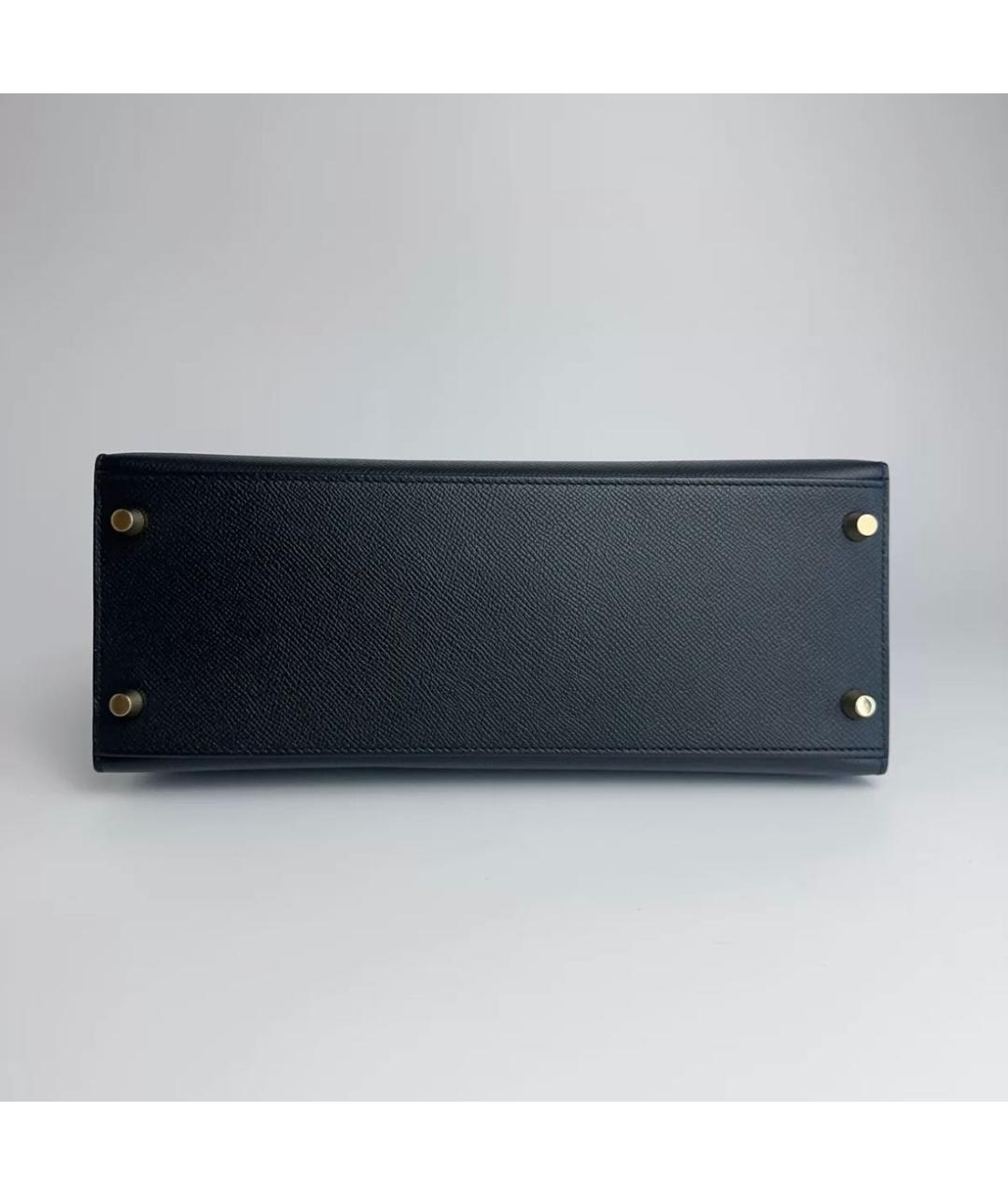 HERMES Черная кожаная сумка с короткими ручками, фото 6