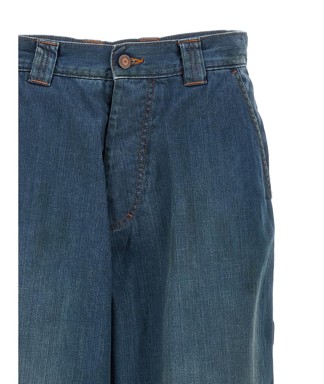 MAISON MARGIELA Синие хлопковые прямые джинсы, фото 3