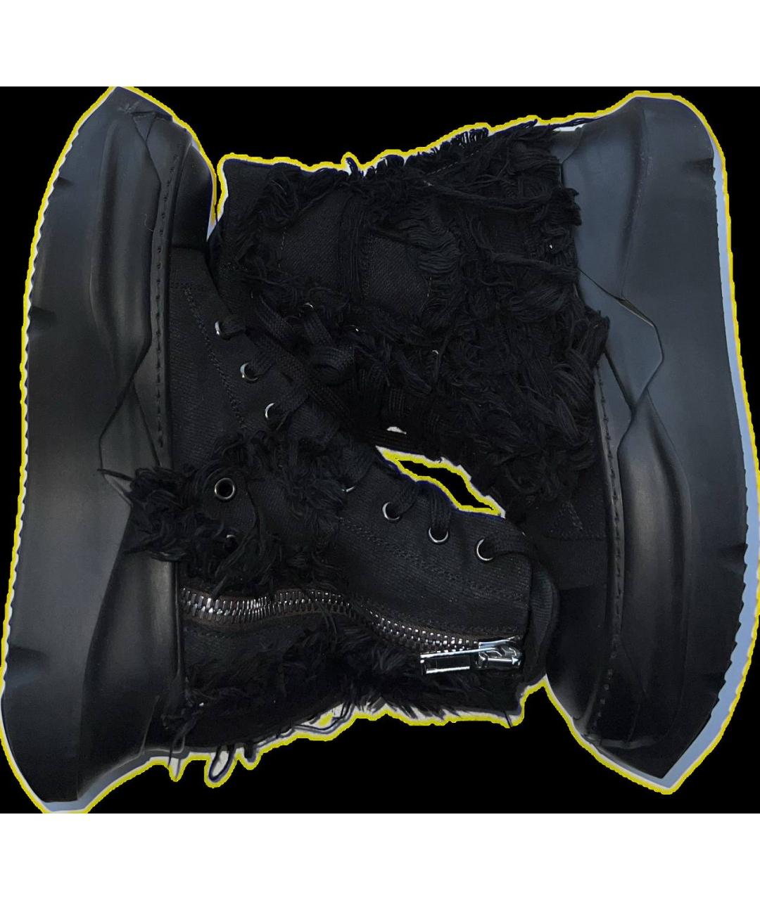 RICK OWENS DRKSHDW Черные текстильные кроссовки, фото 5
