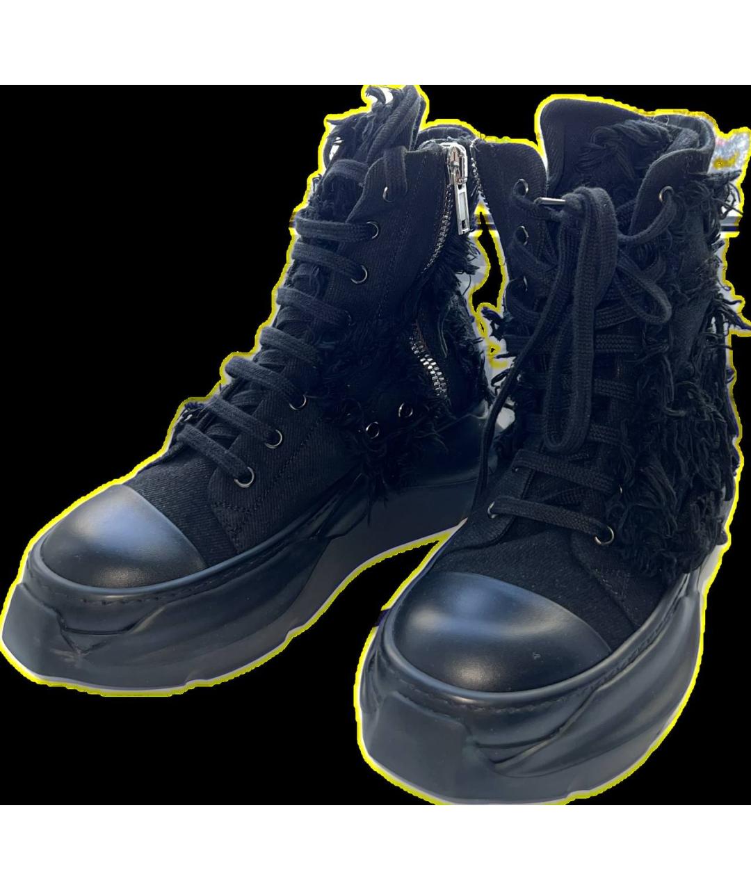 RICK OWENS DRKSHDW Черные текстильные кроссовки, фото 2