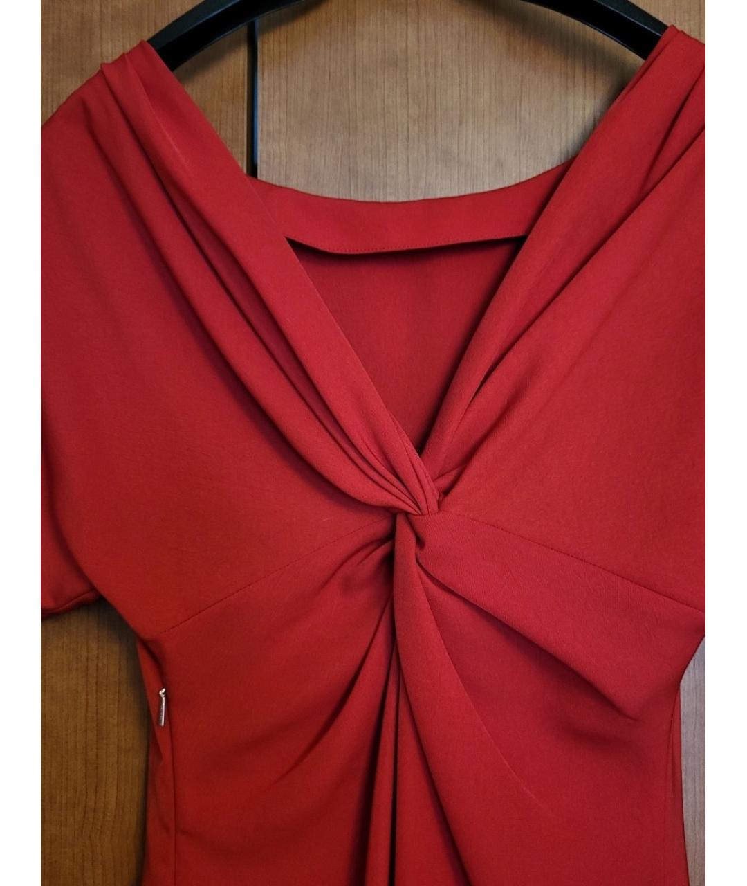 CALVIN KLEIN Красное полиэстеровое коктейльное платье, фото 4