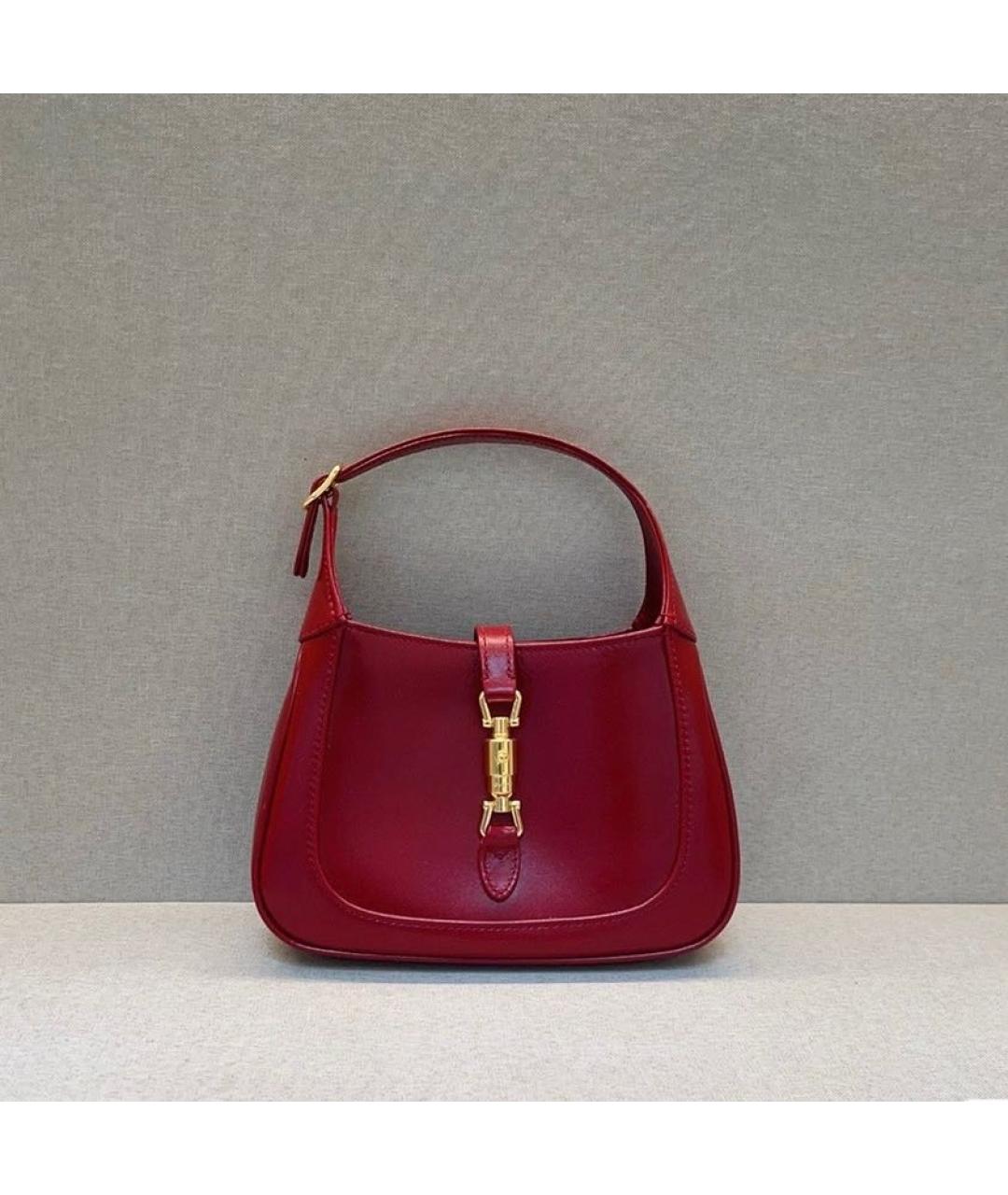 GUCCI Бордовая кожаная сумка с короткими ручками, фото 2