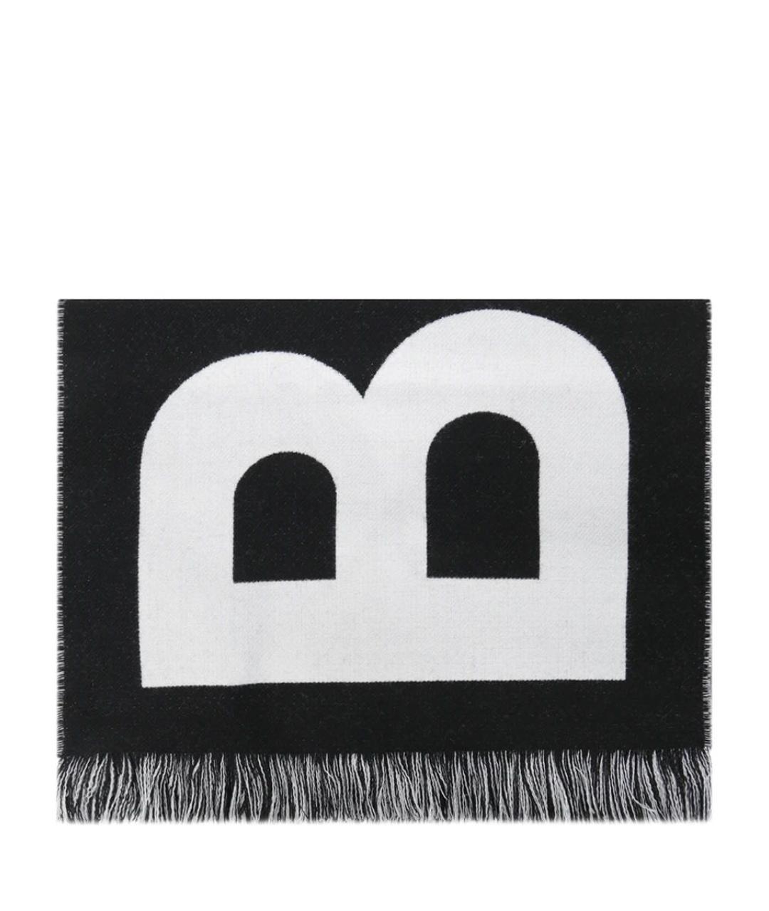 BURBERRY Черный шерстяной шарф, фото 9