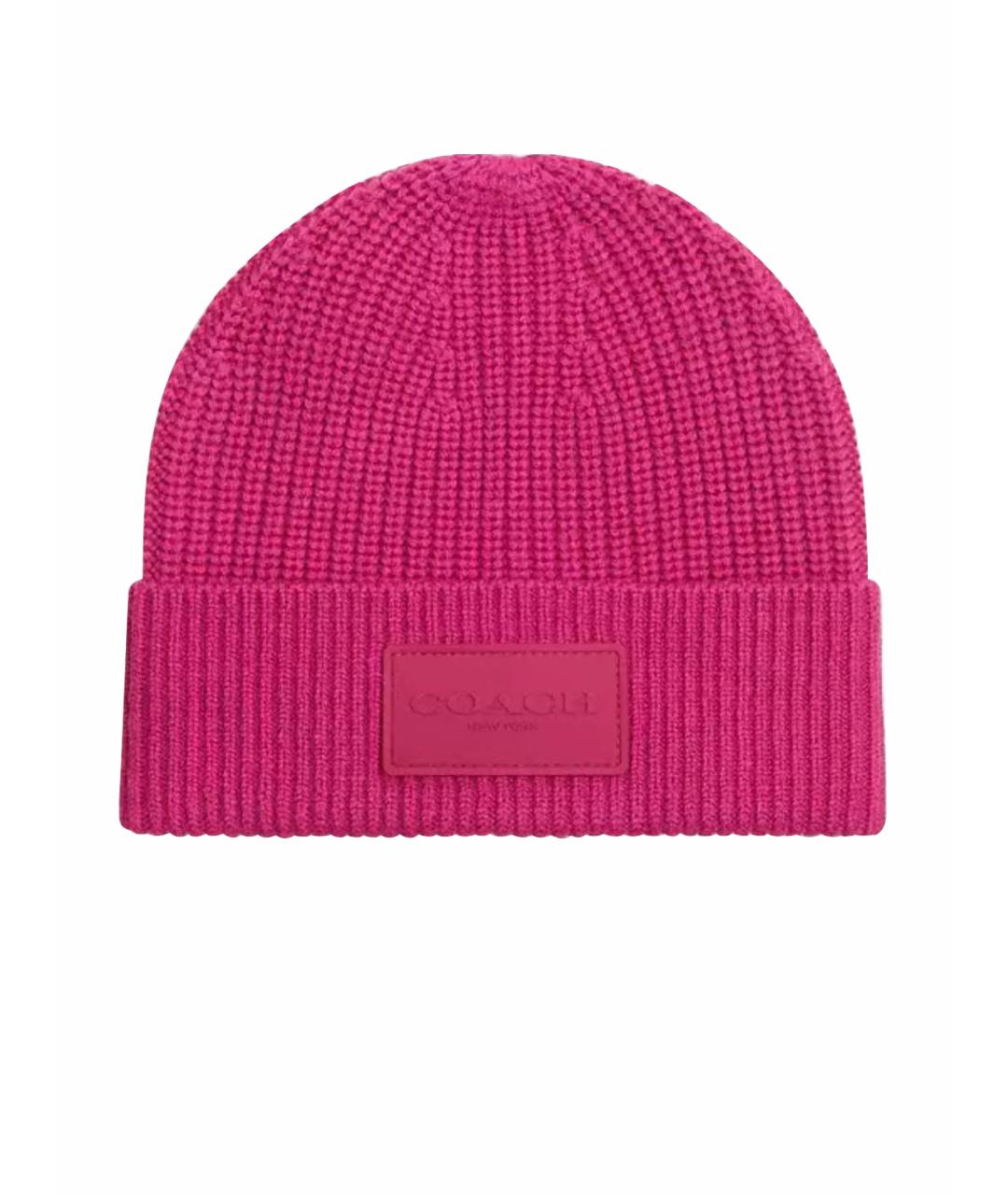 COACH Розовая шерстяная шапка, фото 1