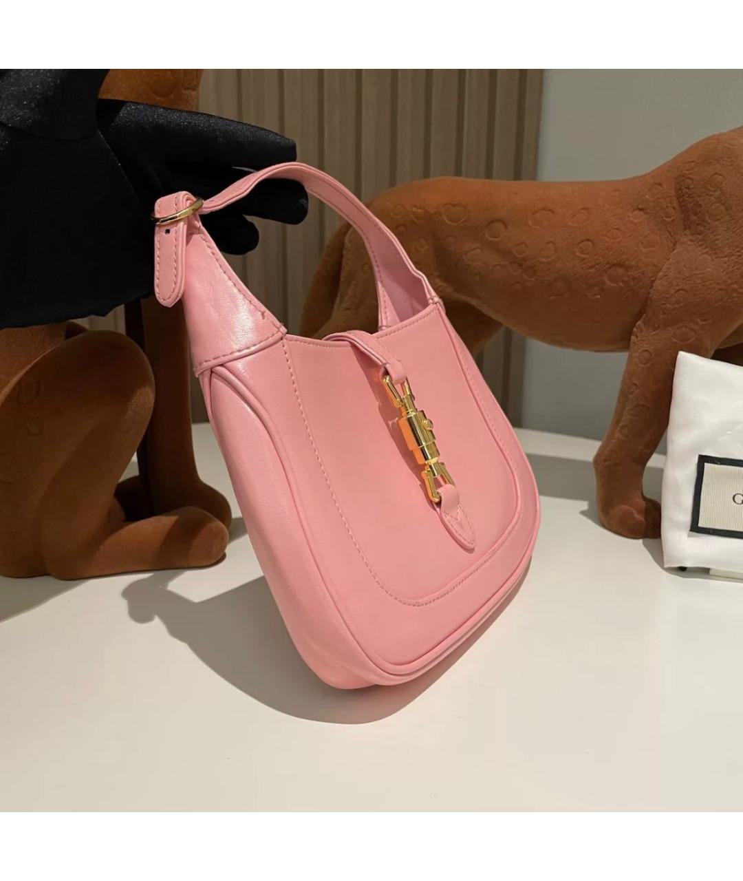 GUCCI Розовая кожаная сумка с короткими ручками, фото 8