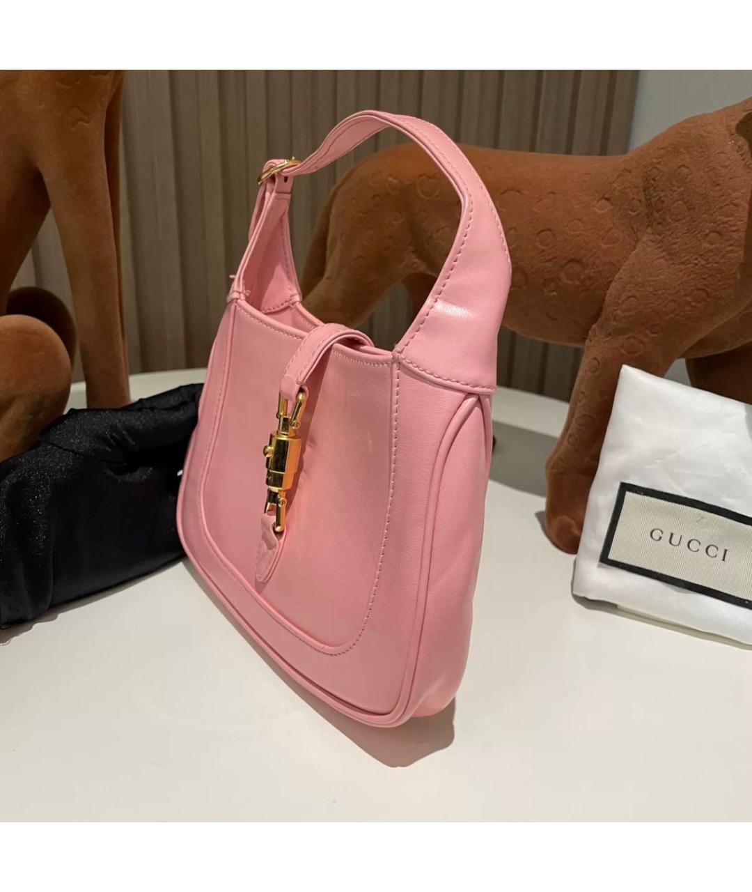 GUCCI Розовая кожаная сумка с короткими ручками, фото 4