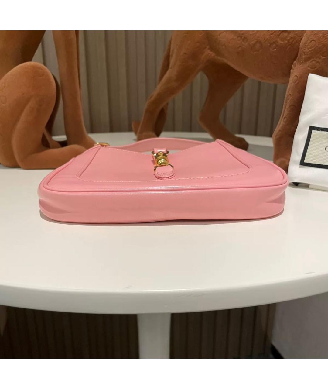 GUCCI Розовая кожаная сумка с короткими ручками, фото 6