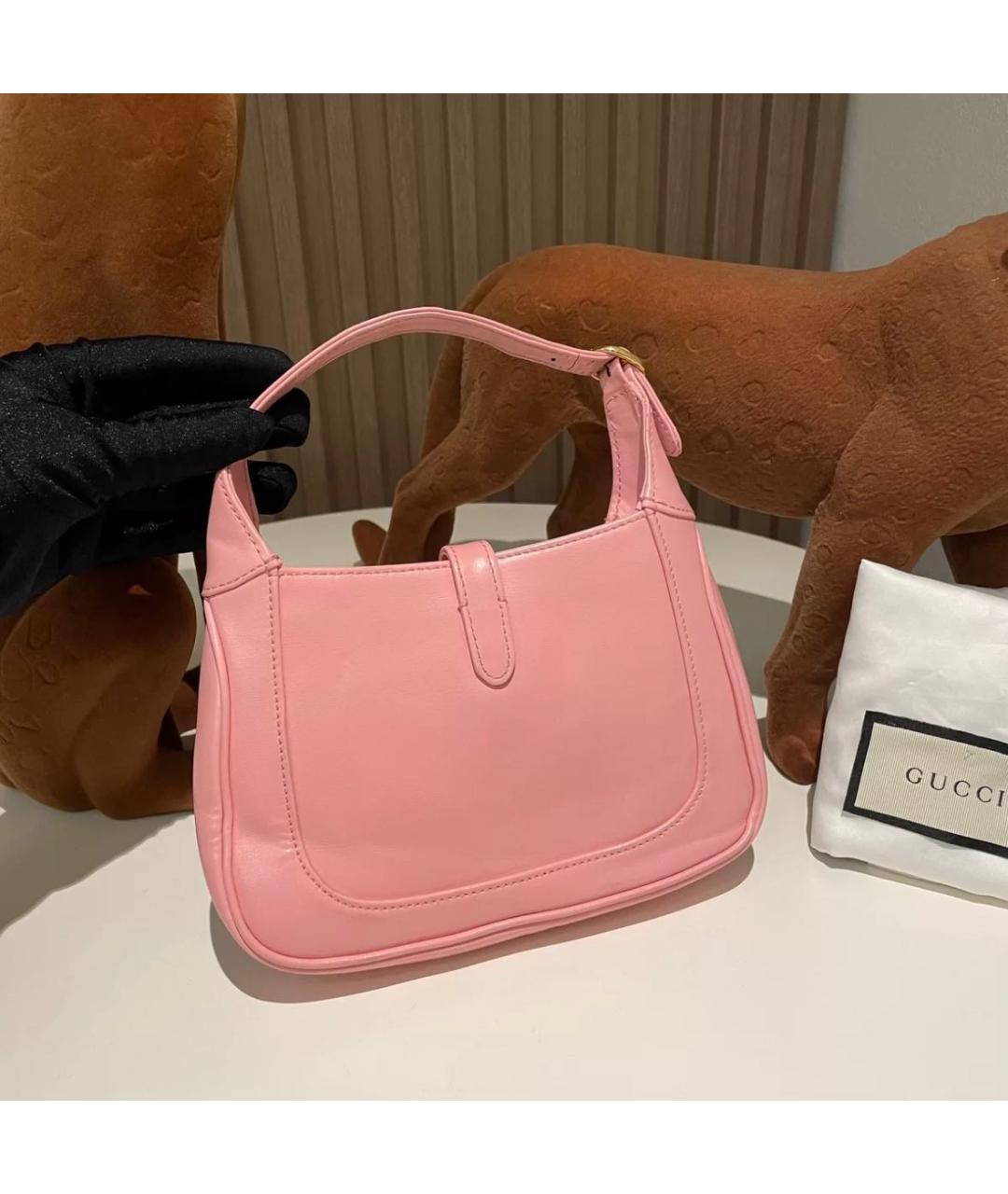 GUCCI Розовая кожаная сумка с короткими ручками, фото 3