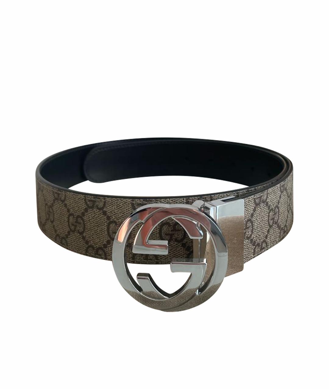 GUCCI Бежевый кожаный ремень, фото 1