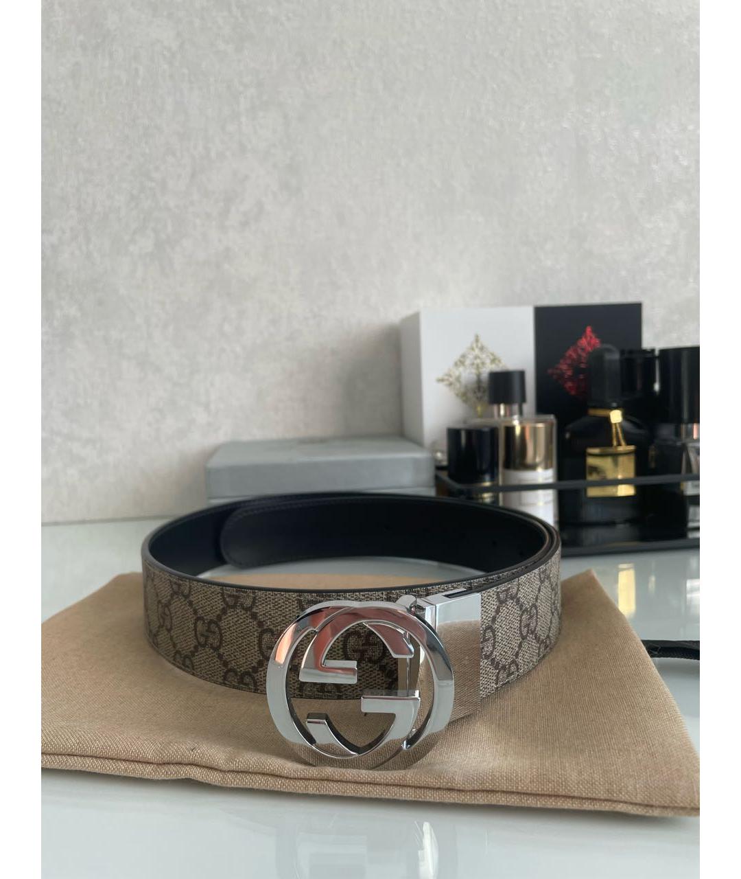 GUCCI Бежевый кожаный ремень, фото 7