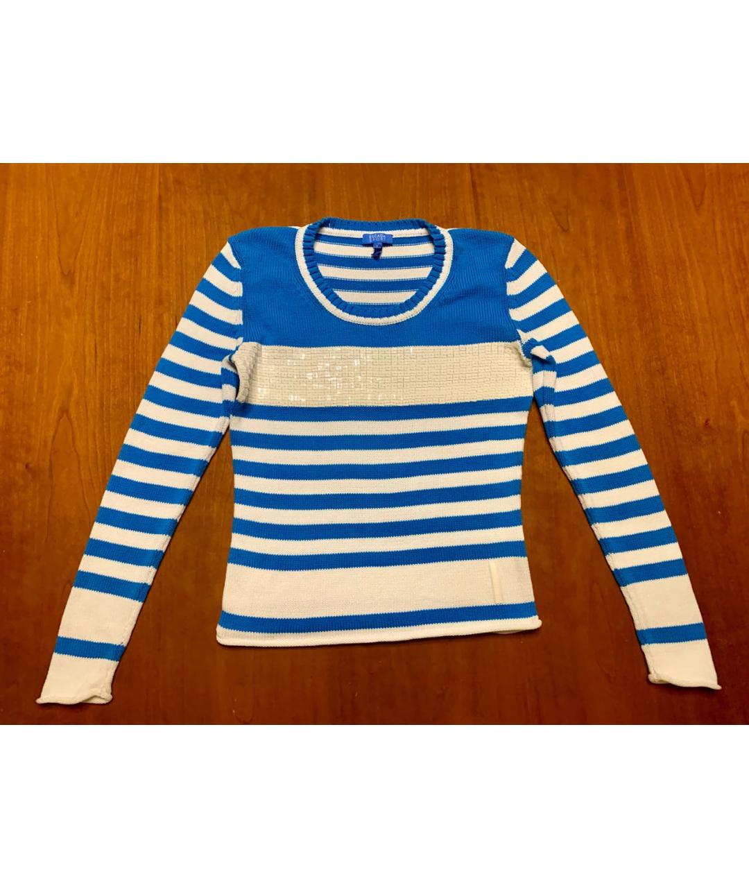 ESCADA Голубой хлопковый джемпер / свитер, фото 6