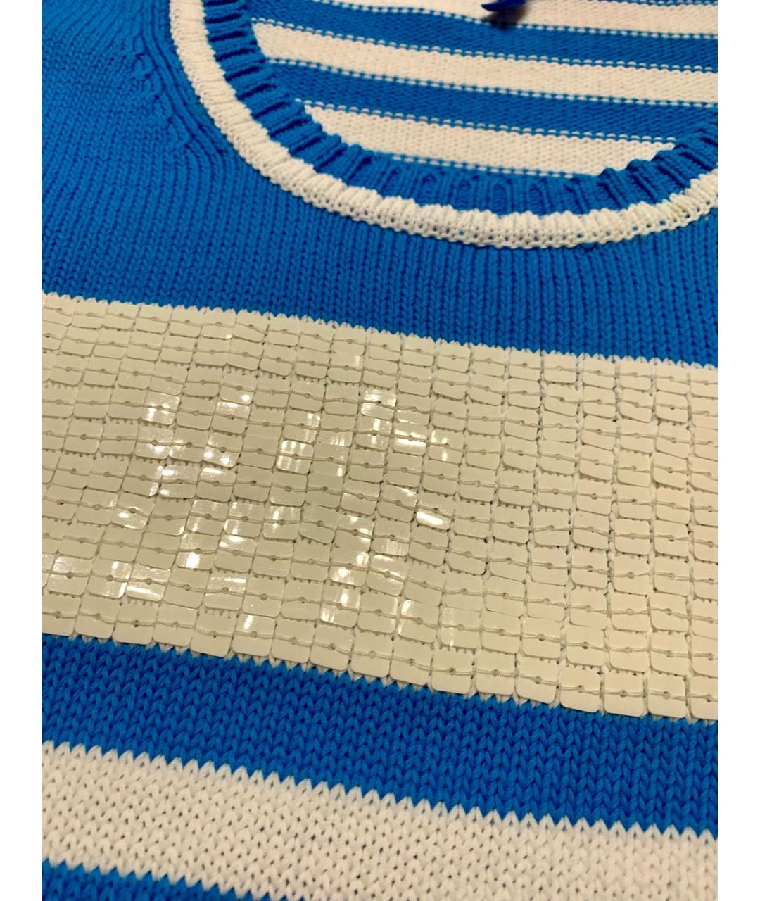 ESCADA Голубой хлопковый джемпер / свитер, фото 4