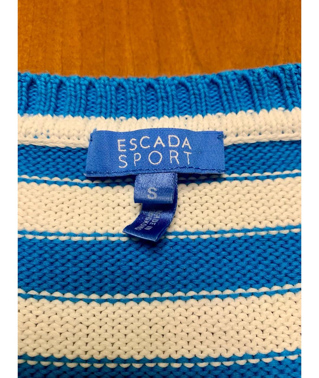 ESCADA Голубой хлопковый джемпер / свитер, фото 3
