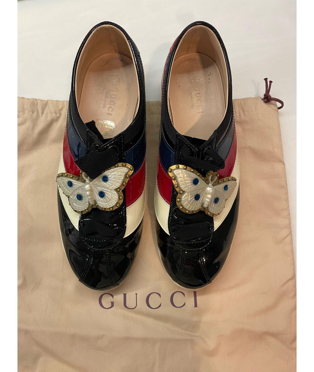 GUCCI Мульти кеды из лакированной кожи, фото 3