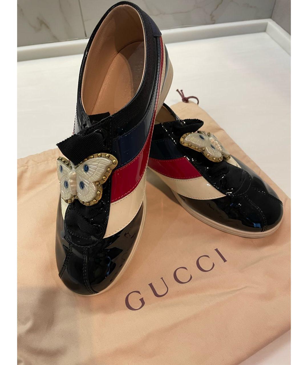 GUCCI Мульти кеды из лакированной кожи, фото 2