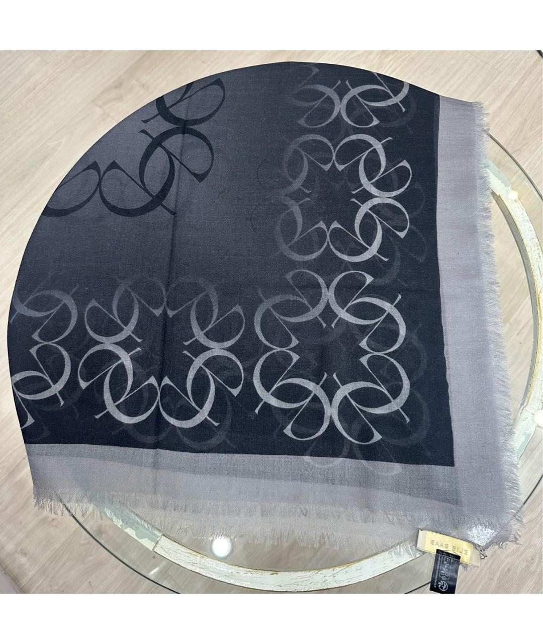 ELIE SAAB Антрацитовый шерстяной платок, фото 2