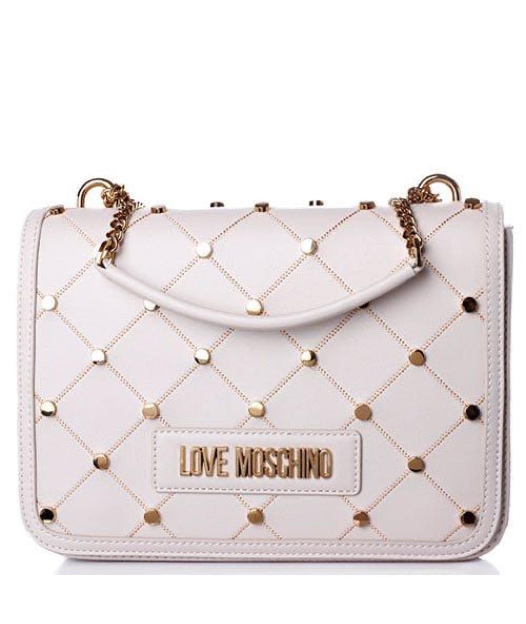 LOVE MOSCHINO Бежевая сумка через плечо из искусственной кожи, фото 6