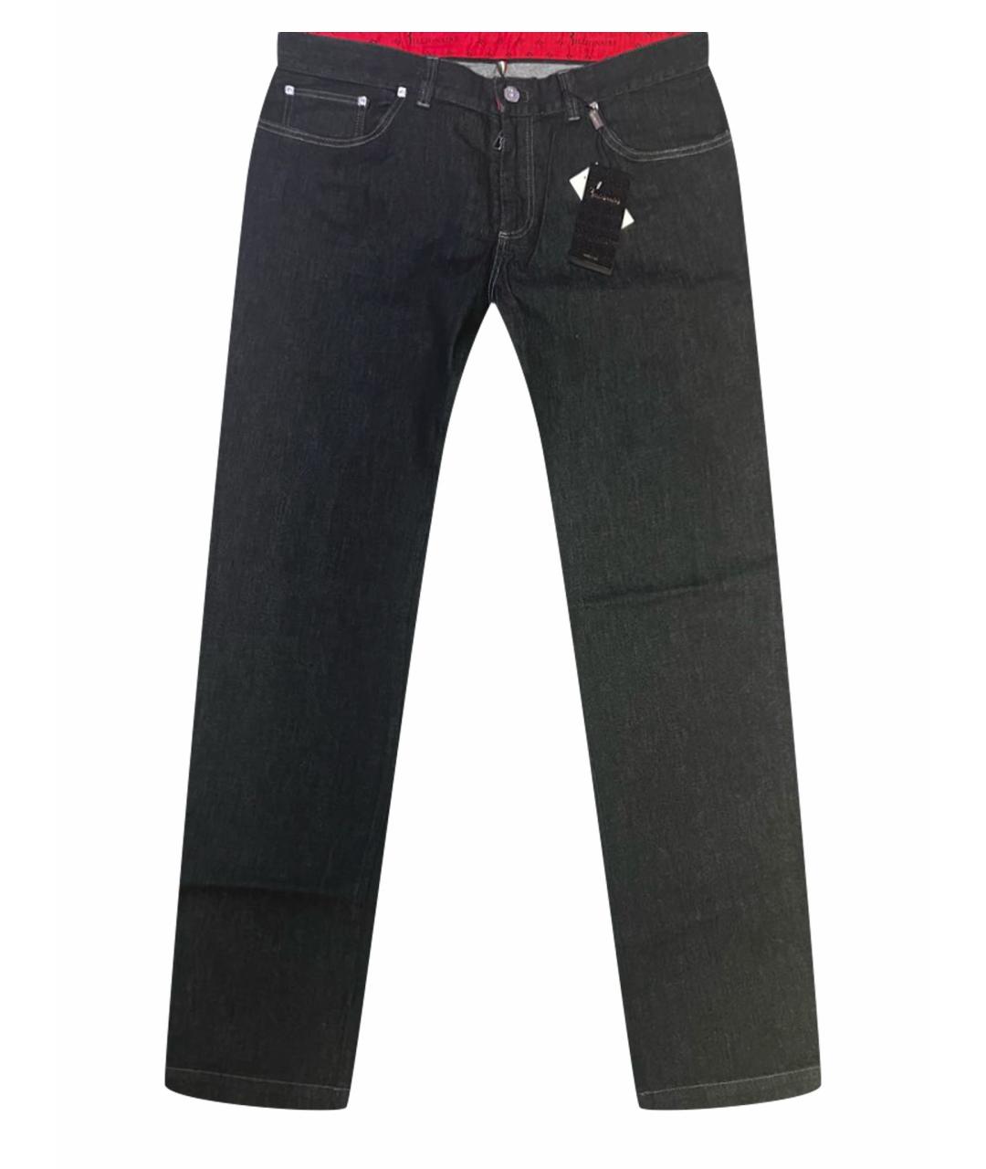 BILLIONAIRE Темно-синие хлопко-эластановые прямые джинсы, фото 1